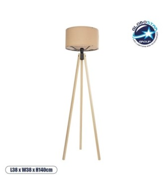 GLOBOSTAR® SAGA 204-0043 Μοντέρνο Επιδαπέδιο Φωτιστικό με Ντουί 1 x E27 AC 220-240V IP20 - Μπεζ - Μ38 x Π38 x Υ140cm